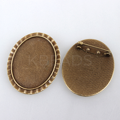 Vintage Alloy Brooch Cabochon Bezel Settings PALLOY-N0085-20AB-NF-1
