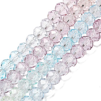 Transparent Painted Glass Beads Strands X1-DGLA-A034-T8mm-A15-1