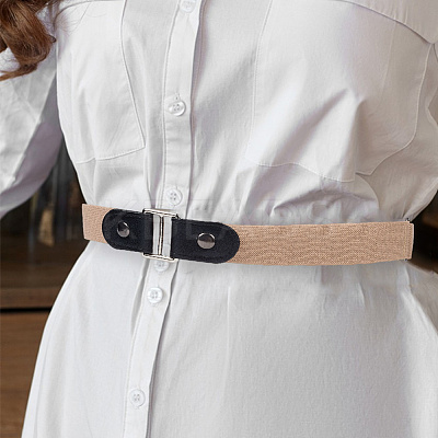 2Pcs 2 Colors Adjustable PU Leather No Punch Belt AJEW-GF0010-77-1