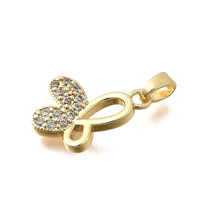 Brass Micro Pave Cubic Zirconia Pendants KK-P336-16D-G-1