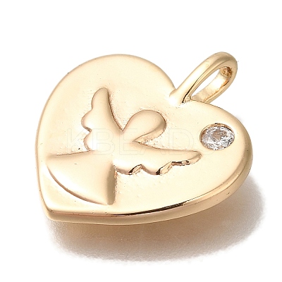 Brass Micro Pave Cubic Zirconia Pendants KK-U038-17G-1
