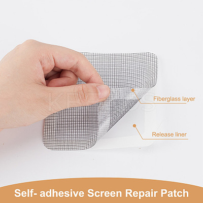 28Pcs 4 Styles Self-adhesive Plastic Window Screen Repair Patches DIY-DR0001-51-1