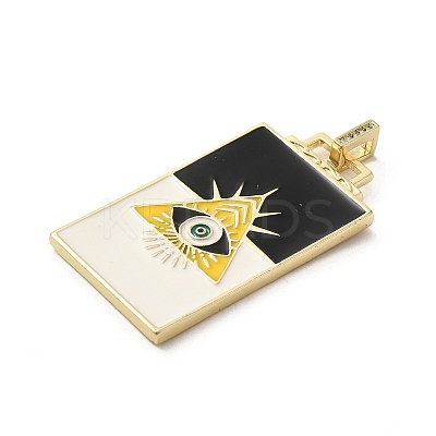 Brass Micro Pave Cubic Zirconia Pendant with Enamel KK-H458-02G-H01-1