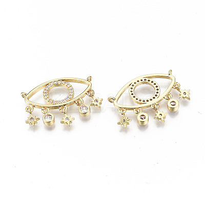 Brass Micro Pave Clear Cubic Zirconia Pendants X-ZIRC-S067-215-NF-1