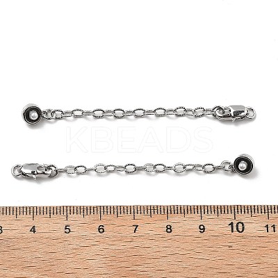 Brass Enamel ABS Imtation Pearl End with Chain KK-B129-27P-02-1