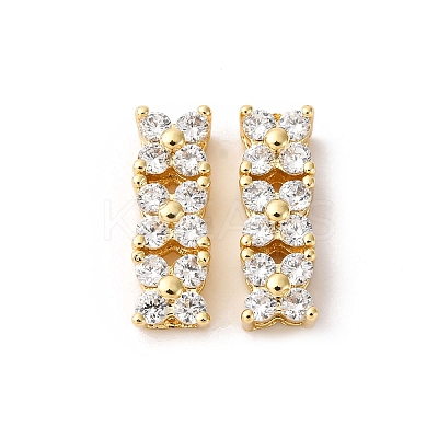 Eco-Friendly Brass Micro Pave Cubic Zirconia Rectangle Pendants ZIRC-M087-10-NR-1-1