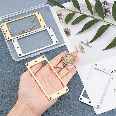 2Sets 2 Colors Alloy Humbucker Cover Guitar Pickup Frame Mounting Ring AJEW-FG0001-81-1