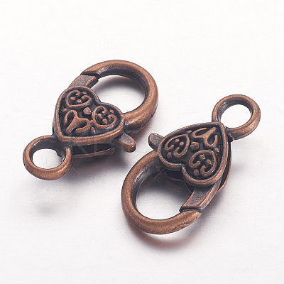 Tibetan Style Heart Lobster Claw Clasps LS-X-K08Y0061-1