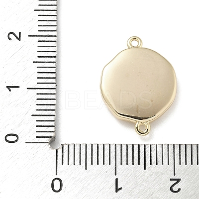 Brass Enamel Oval with Flower Connector Charms KK-M308-06G-03-1