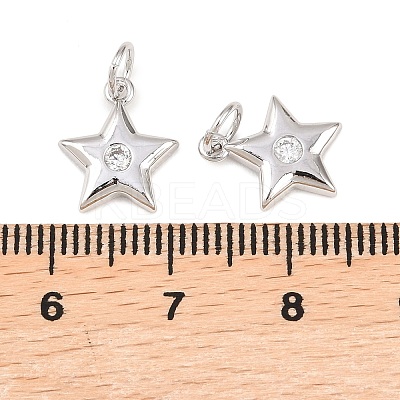 Brass Micro Pave Cubic Zirconia Charms KK-Z146-24P-1