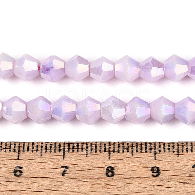Anti-Tarnish Electroplate Bicone Glass Beads Strands EGLA-T021-6mm-16-01-1