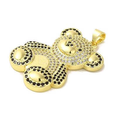 Brass Micro Pave Cubic Zirconia Pendants KK-Z042-30G-02-1