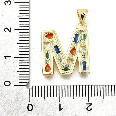 Brass Micro Pave Clear Cubic Zirconia Pendants KK-G521-01G-M-01-1