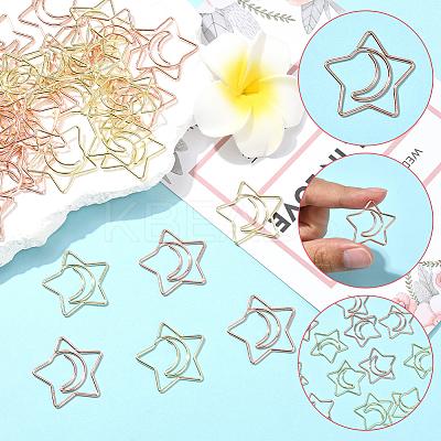 40Pcs 2 Colors Iron Paper Clips AJEW-SP0002-98A-1