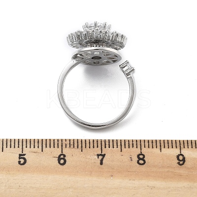 Flat Round Rotatable Open Cuff Rings for Women LS-RJEW-S402-08P-1