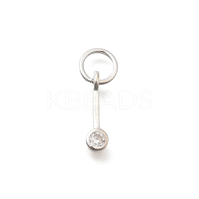 925 Streling Silver Pave Clear Cubic Zirconia Flat Round Charms STER-I022-03S-1
