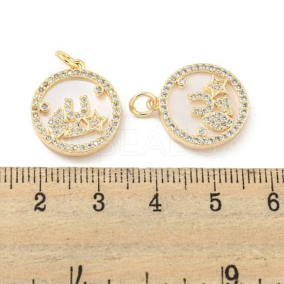 Brass Micro Pave Clear Cubic Zirconia Pendants KK-L211-018G-02-1