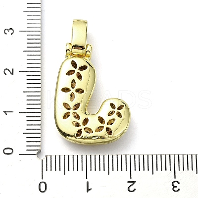 Brass Micro Pave Clear Cubic Zirconia Pendants KK-M279-01G-J-1