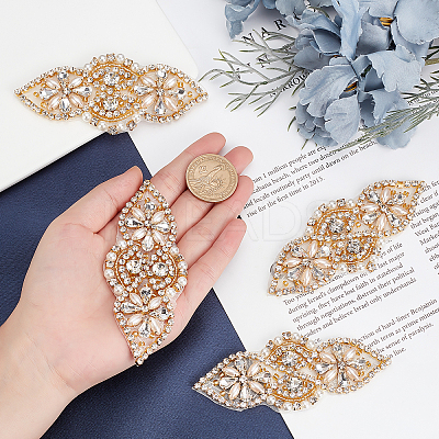Alloy Glass Rhinestone Cloth Cabochons DIY-WH0265-46G-1