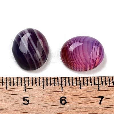Dyed & Heated Natural Banded Agate Cabochons G-G145-01A-20-1
