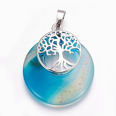 Natural Agate Pendants G-F573-C21-1