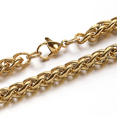 304 Stainless Steel Wheat Chain Jewelry Sets For Men SJEW-O032-04G-1