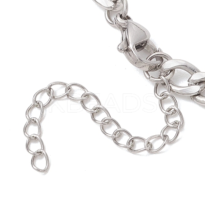 2Pcs 304 Stainless Steel Figaro Chains & Cuban Link Chains Bracelets Sets for Women BJEW-JB13276-1