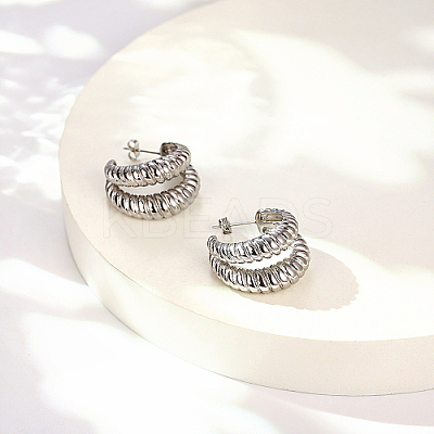 Non-Tarnish 304 Stainless Steel Stud Earrings TA6291-2-1