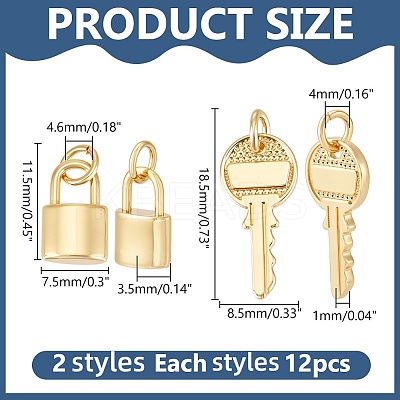 24Pcs 2 Styles Brass Pendants KK-WR0001-49-1