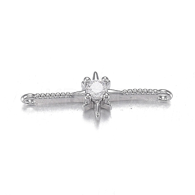 Brass Micro Clear Cubic Zirconia Links ZIRC-F120-096P-1