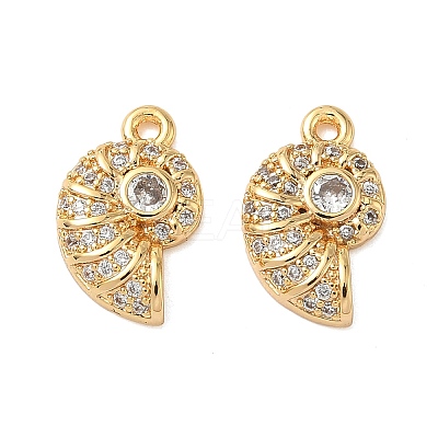 Ocean Brass Micro Pave Clear Cubic Zirconia Charms KK-B160-42G-06-1