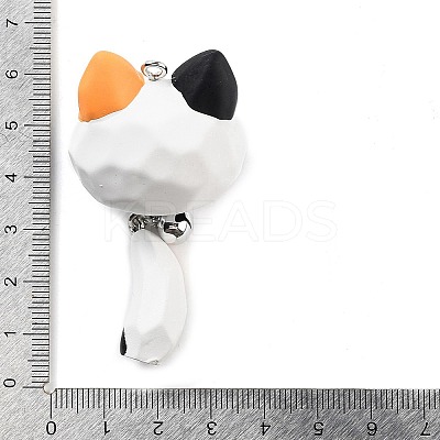 Opaque Resin Kitten Bell Big Pendants LS-RESI-A032-01P-03-1