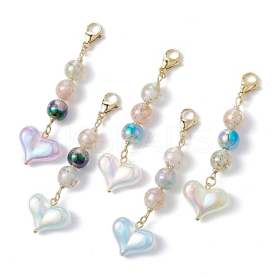 Heart Acrylic Pendant Decorations HJEW-JM01131-1