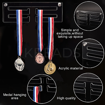 Acrylic Medal Hanger Holder Display Wall Rack HJEW-WH0047-01-1