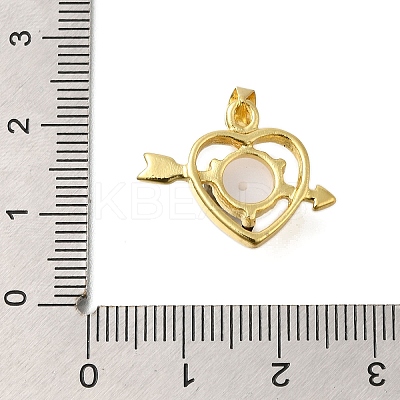 Heart with Arrow Rack Plating Brass Pendants KK-M079-23G-1