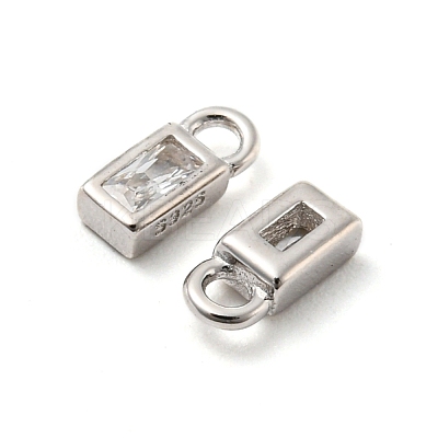 Real Platinum Plated Rhodium Plated 925 Sterling Silver Charms STER-K176-03E-P-1
