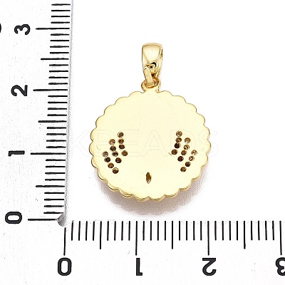 Brass Micro Pave Cubic Zirconia Pendants KK-T070-39G-1