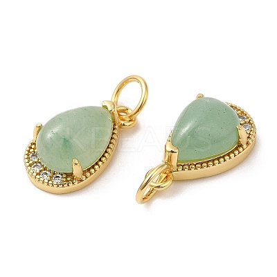 Natural Mixed Stone Teardrop Charms G-A034-01G-1