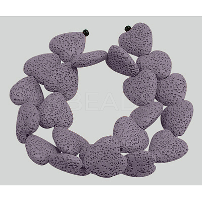 Dyed Natural Lava Rock Bead Strands G917-4-1