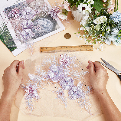 3D Polyester Computerized Embroidery Cloth Sew on Appliques DIY-WH0320-54B-1
