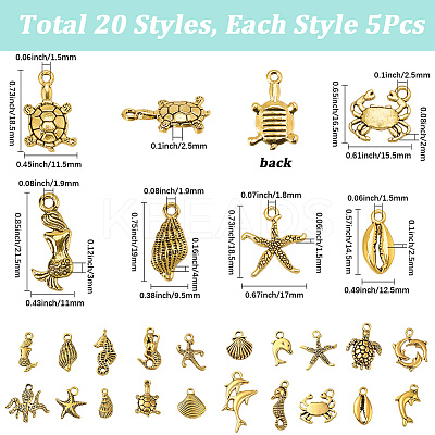 5Sets Tibetan Style Alloy Pendants Kits DIY-SC0029-59AG-1