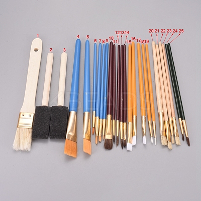 Wooden Paint Brushes Pens Sets TOOL-L006-03-1