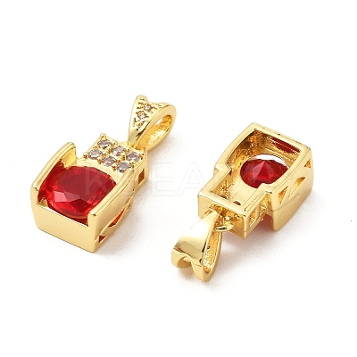 Brass Micro Pave Cubic Zirconia Pendants KK-G533-18G-01-1