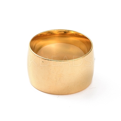 201 Stainless Steel Wide Plain Band Ring for Women RJEW-I089-35G-1