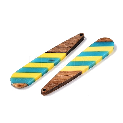 Epoxy Resin & Walnut Wood Pendants RESI-N039-121G-1