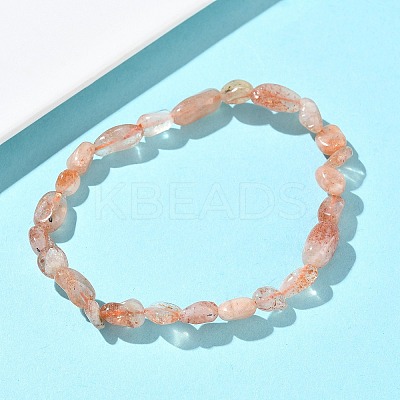 Natural Sunstone Beads Stretch Bracelets for Women BJEW-Z158-02C-02-1