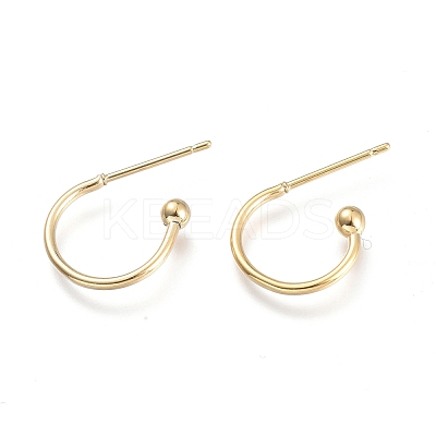 304 Stainless Steel Earring Hooks X-STAS-K211-01G-1