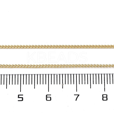 1mm Rack Plating Brass Curb Chain Necklaces for Women Men MAK-L044-26G-1