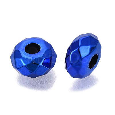 UV Plating Iridescent Transparent Acrylic European Beads OACR-E033-22-06-1