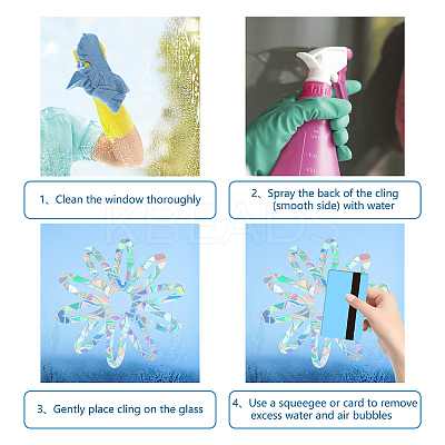 Waterproof PVC Colored Laser Stained Window Film Static Stickers DIY-WH0314-101-1